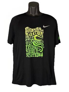 Eugene Marathon 2018 Nike Dri-Fit Retro Inspired Graphic Men’s Black Tee Size XL